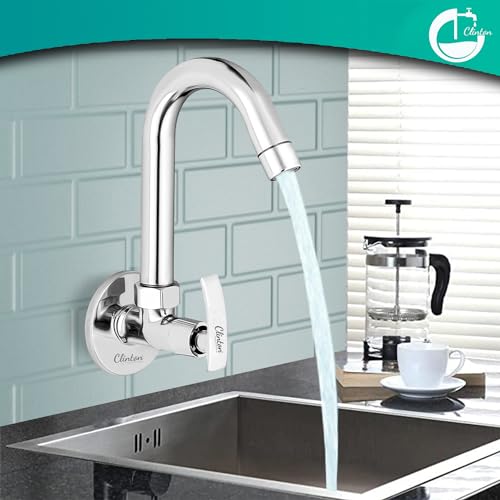 Image of CLINTON Kitchen Faucet with 360 Swivel Spout | Chrome Finish, Silver