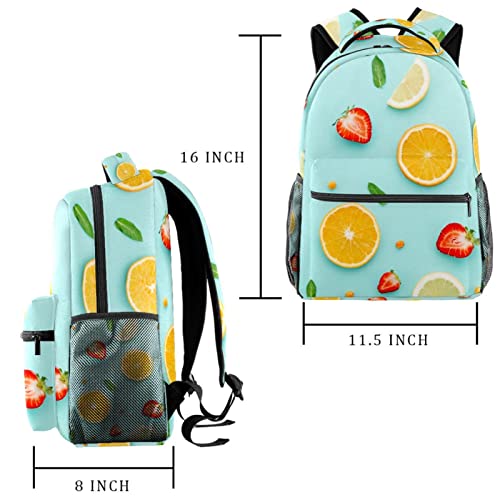 Mochila para portátil estampada frutas de verano bolsas de viaje hombre mujer ergonómica 2