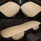 OZFRVXUG Leder Auto Sitzkissen für Opel Insignia 2010+, Set Anti-Rutsch Bequem Sitzschutz Sitzunterlage Innenraum Zubehör.,D/Beige