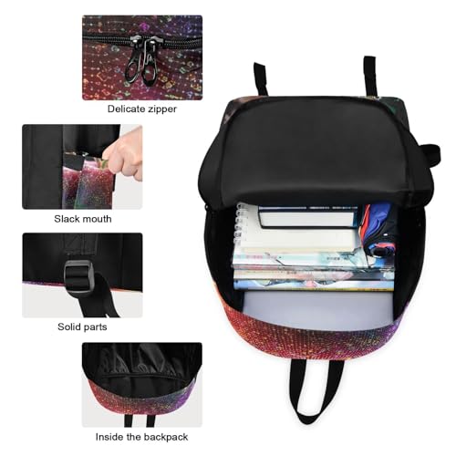 Neon Fruits Print Backpack Set with Lunch Bag, Large Capacity Travel Backpacks and Lunch Box Insulated for Commute Hiking Picnic3