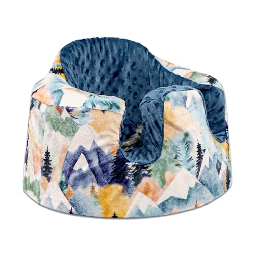 Image of Jundetye Baby Seat Cover Compatible with Bumbo Seat, Soft Comfortable Minky Seat Cover for Baby Girl Boy, Breathable Removable Cover for Baby Seat, Machine Washable, Fall Mountain