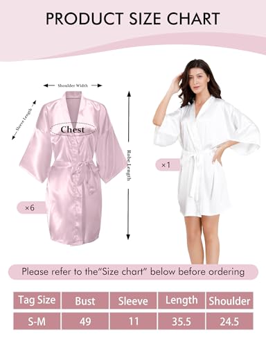 Image of EPLAZA 7Pcs Bride Bridesmaid Robe Set women satin robe Wedding Bridal Party