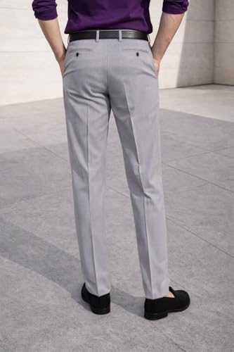 Image of Louis Philippe Men's Slim Fit Everyday Smart Wear Comfort Stretch Work Ready Textured Formal Trouser