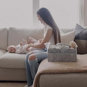 Putska nursery storage basket for baby shower gifts baby diaper caddy organizer for diaper station newborn essentials baby registry must have for boy or girl  urban country home decor