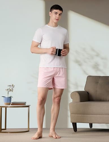 Image of Amazon Brand - Symbol Men Cotton Printed Boxer Shorts (Combo Pack of 2) Casual | Underwear | Half Pants | Short Pant - Regular Fit with Slant Pocket