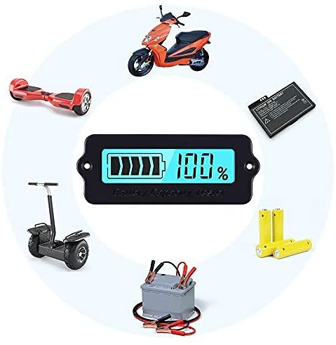 Voltmètre Capacité Batterie 12V-48V - Écran LCD Bleu - Pour Batteries Plomb Et Lithium
