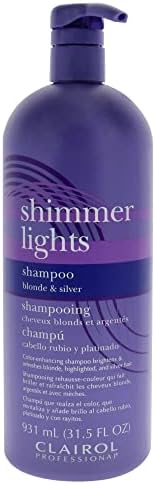 Clairol Professional Shimmer Lights Purple Shampoo, 31.5 fl. Oz | Neutralizes Brass & Yellow Tones | For Blonde, Silver, Gray & Highlighted Hair
