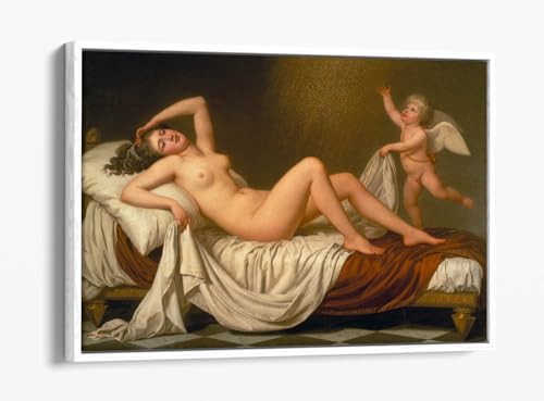 Toile murale Danae and the Shower of Gold 1787 avec cadre blanc pour habiller un grand mur