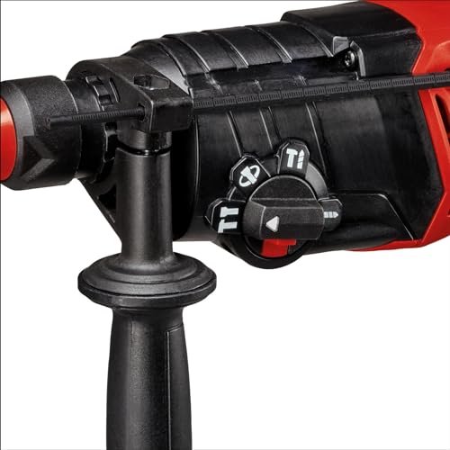 Einhell TC-RH 800 4F Rotary Hammer Drill SDS Plus 4-in-1 Electric Drill - Drilling/Pneumatic Impact Drilling/Chiselling with and Without Lock 800W, 2.5 Joule Impact Force, Speed Control, Black/Red