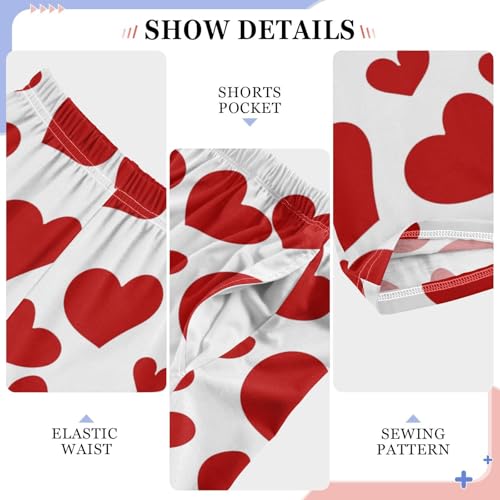 Love Heart Boys Long Pants Soft Trousers Elastic Waist Kids Lounge Bottoms with Pockets S-XL4