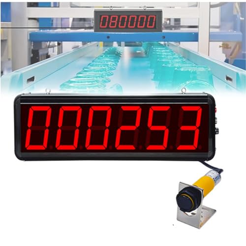 SICWEDIM 3in Led Digital Counter, 6-Digit Display Large Screen Conveyor Counter, Sensor Distance 70CM, Count Up to 999999 People Visitor Counter