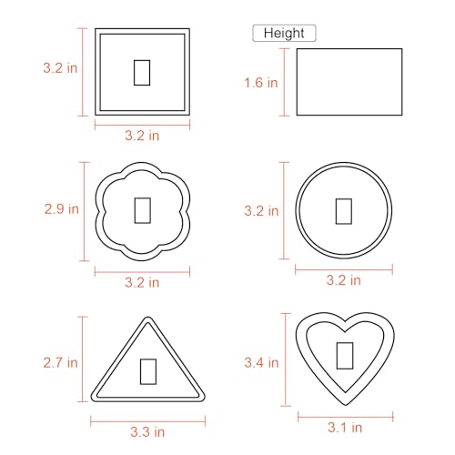 HULISEN Set of 5 Cake Ring Mold, Stainless Steel 3” Dessert Food Molds with Pushers, Food Cooking Rings for Tuna Tartare, Pancake, Rice