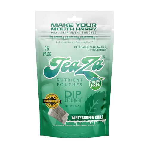 Image of TeaZa Herbal Energy Pouch - Tobacco Alternative - Nicotine Free (Wintergreen Chill, 1 Bag)