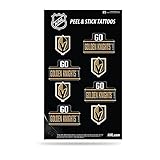 Rico Industries NHL Hockey Vegas Golden Knights Peel & Stick Temporary Tattoos - Eye Black - Game Day Approved!