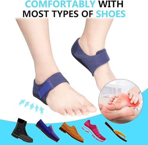 Gel Heel cups Silicon Heel Pad for Heel Ankle Pain, Heel Spur Shoe Support Pad for Men and Women Shock Cushion Pad for Heels Cushion Heel Blue (GEL PAD BLUE PAIR) (Image - 5)