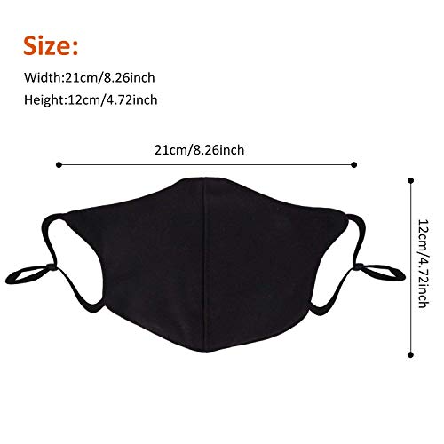 Aniwon 3 Pack Unisex Mouth Mask Adjustable Anti Dust Face Mouth Mask,Black Cotton Face Mask for Cycling Camping Travel - Thumbnail 2