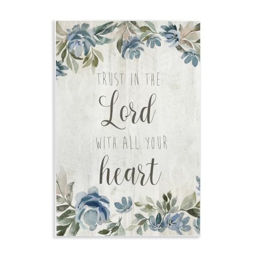 Trust in the Lord Floral, 10 x 15 Inch Mounted Print on Wall Plaque