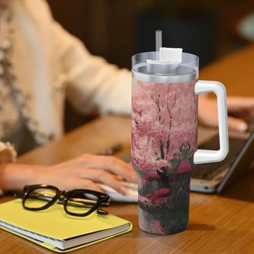 Vaso térmico con diseño romántico cereza 40oz miniatura 7