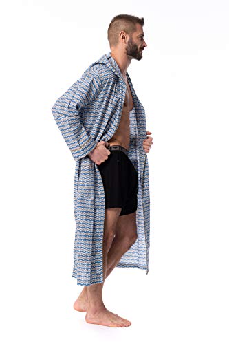 AMERICAN HEAVEN Mens Lightweight Sleep/Lounge Long Bath Robe with Hood -Premium Cotton Blend4