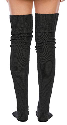 Image of Leoparts Women's Cable Knitted Thigh High Boot Socks Extra Long Winter Stockings Over Knee Leg Warmers