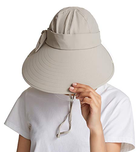 icolor Sun Hats for Women Fishing Hat UPF+50 Detachable Face Mask Neck Flap Visor Wide Brim UV Sun Protection Hiking Hats