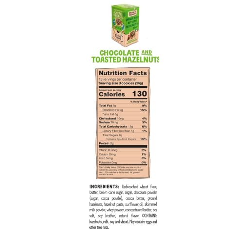 Michel Et Augustin Individually Wrapped Chocolate and Toasted Hazelnuts Shortbread Cookies | French European Butter Gourmet Cookies | Gravity Box - Cookie Squares Changemaker Box | 40 count Kosher