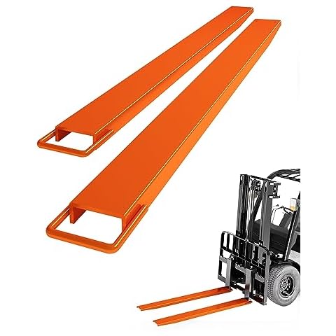 DEXSO Fork Extensions, 72inch Length Pallet Fork Extensions, 4.5inch Width Forklift Extensions, Heavy Duty Steel Pallet Forklift Extensions, Orange Cover