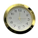 Gdfnmogo Mini orologio con movimento al quarzo, quadrante rotondo da 50 mm con lunetta in oro o argento, numeri romani o arabi, retro in acciaio inossidabile e lente in vetro minerale (oro arabo)