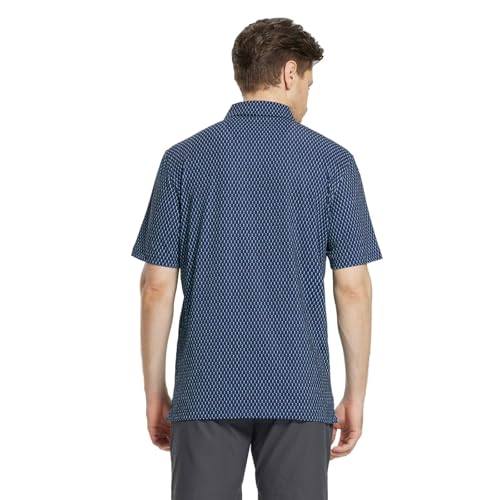 Image of M MAELREG Mens Golf Shirt Short Sleeve Dry Fit Print Moisture Wicking Performance Patterns Collared Polo Shirt