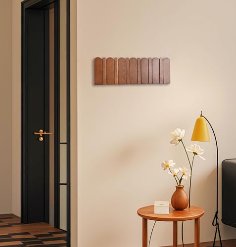 KYIAANY Wall Coat Rack for Entryway: Wooden Modern Heavy Duty 6 Hooks Retractable Wall Mounted for Small Spaces Hallway Bathroom Bedroom for Hanging Jacket Towel Backpack Bag - Image 9