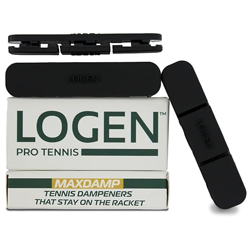 LOGEN Tennis Dampener – Stays on The Racket – 3-Pack Tennis Racket Dampener – Tennis Shock Absorber/Tennis Vibration Dampener – Elbow Pain Relief Tennis Dampener for Racket Vibration (Onyx)