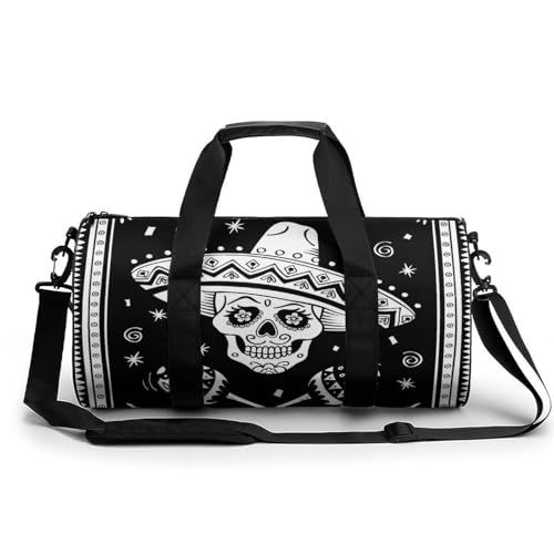 Duffel bag crâne mexicain sac de sport et gym 45cm