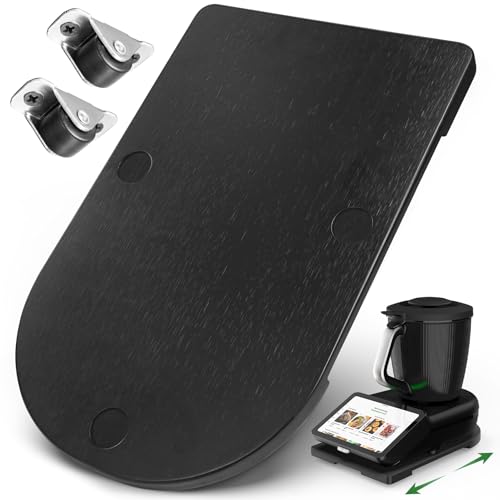 FOREDOO Tabla Deslizante para Thermomix TM7 - Tabla de Bambú con Ruedas y Patas de Goma...