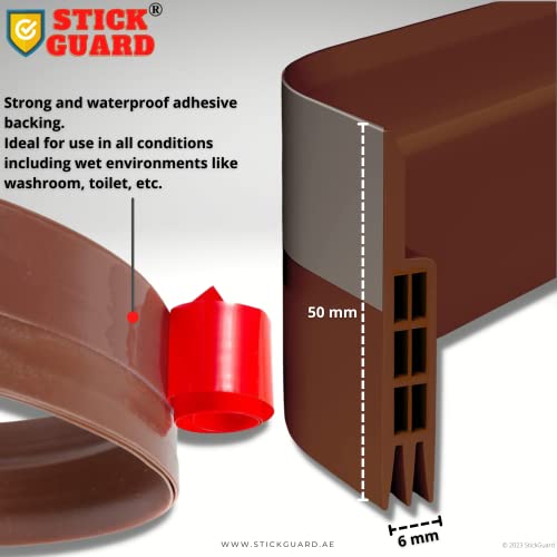 Image of Door Seal Strip for Blocking Insects Air Dust - Self Adhesive Silicone Door Draught Excluder for Bottom of Door Soundproof Weatherproof Under Door Draught Excluder -