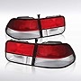 Autozensation Compatible with Honda Civic 2Dr 1996-2000, Red Clear Lens Tail Lights, L+R Pair Taillight Assembly