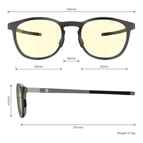 Image of ANYLUV Blue Light Glasses Men, Vintage Round Carbon Fiber Eyewear, Lightweight Mens Computer Gaming Glasses, Anti Eyestrain