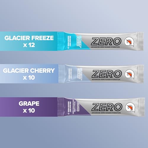 Image of Gatorade Zero Sugar Electrolyte Powder Drink Mix, 3 Flavor Variety Pack, (32 Servings), No Artificial Flavors, No Added Colors, Zero Sugar, Sports Drinks, Hydration, Electrolyte Drink
