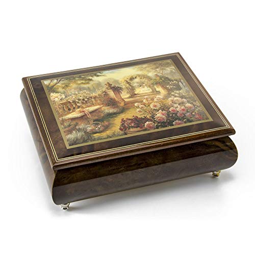 MusicBoxAttic Lisa's Garden Beautiful Art Box From Ercolano - Over 400 Song Choices - Le Temps Des Crises - SWISS