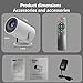 YFDSPSM HY300mini Projector, Full HD Home Theater, Wi-Fi and Bluetooth, Compatible with HDMI/USB/AV/Smartphone