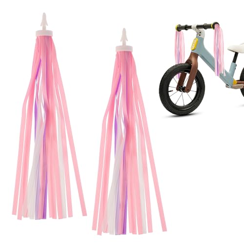 LIQWEI 1 Paar Kinder Fahrrad Luftschlangen, Lenker Quasten Bunte Lenker Bändchen Fahrrad Streamer Bändchen Lenker-Streamer Fahrrad-Griffe Quasten Bänder für Dekoration