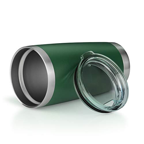 Ecomozz 20Oz Tumbler Bulk Stainless Steel Vacuum Insulated Tumblers With Lid Double Wall Travel Mug, Durable Powder Coated Coffee Cup, Suitable For Ice Drinks And Hot Beverage (Dark Green 1Pack) #TOP4
