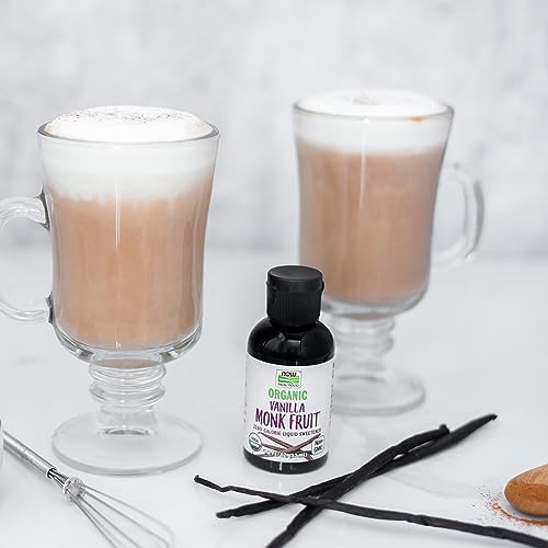 NOW Foods Real Foods Organic Vanilla Monk Fruit Zero Calorie Liquid Sweetner 1.8 Fl Oz 53Ml, 1.8 Fl Oz (Pack of 1)