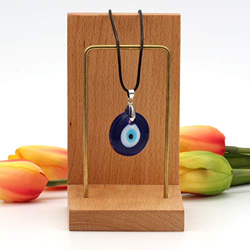 Evil Eye Necklace Turkish Blue Glass Leather Rope Evil Eye Necklace for Women Men Lucky Protection Jewelry2