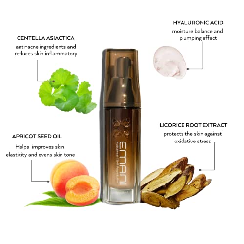 Emani Hydrawear Plus Medium To Full Coverage Makeup Foundation With Semi-Dewy Finish Formulated For Acne-Prone, Normal, Oily, Combination, Dry Skin Types, 1.18 Fl Oz, Natural Beige (Light) #TOP2