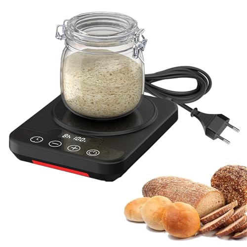 Sauerteig Starter Wärmer Präzise 1C Temperatursteuerung (21-38) 12H Timer & Auto-Off Für Gläser bis 40oz Ideal für Sauerteig Hefeteig & Joghurt-Fermentation