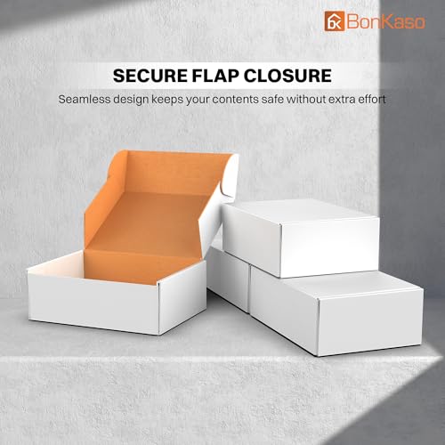 Image of BonKaso 3 Ply White Flap Corrugated Packaging Packaging Box Size: 10x7x3.5 inch, Pack of 20