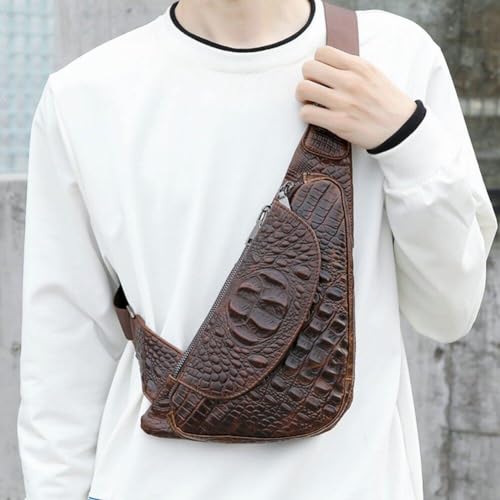Sac d'élingue en cuir véritable style rétro vintage et décontracté - 5