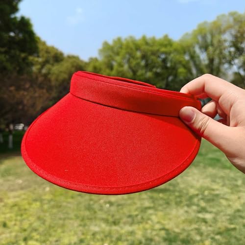 Image of 2 Pack Sun Visor Hats Women Men Clip On Wide Brim Visors Hat Outdoor Sports Golf Beach Travel Tennis Caps