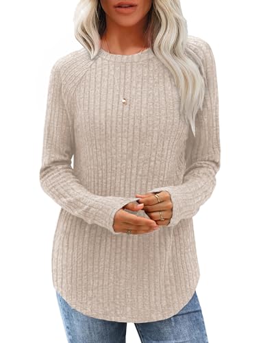 MixShe Womens Sweaters 2025 Fall Fashion Crewneck Tunic Tops S-XXL