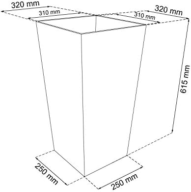 Prosper Plast Rato doniczka na kwiaty, 32,5 x 32,5 x 61 cm, czarna, pojemność 49 l, nadaje się do użytku wewnątrz i na zewnątrz